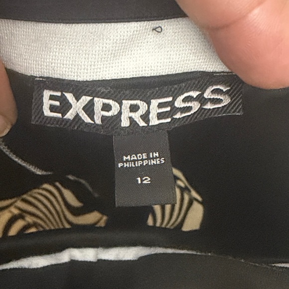 Express Strapless Black and White Striped Bodycon Dress - Picture 4 of 5